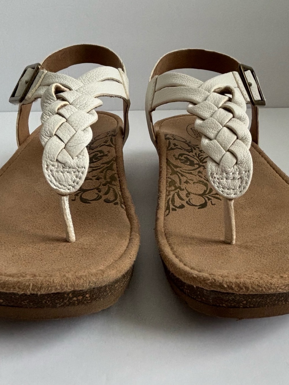 Aetrex Harper Braided Slingback Thong Arch Support Sandals White 9.5 - Picture 10 of 12